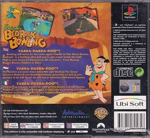 The Flintstones Bedrock Bowling - Mangler Manual - PS1 (B Grade) (Genbrug)